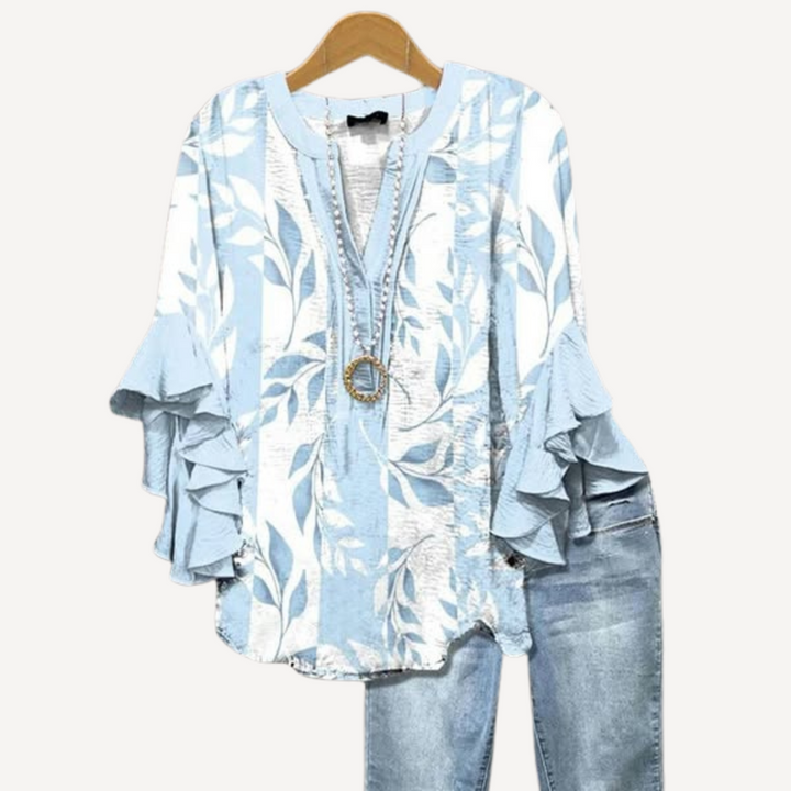 Norevana | Marta™ - Blusa Vintage con Estampado de Flores