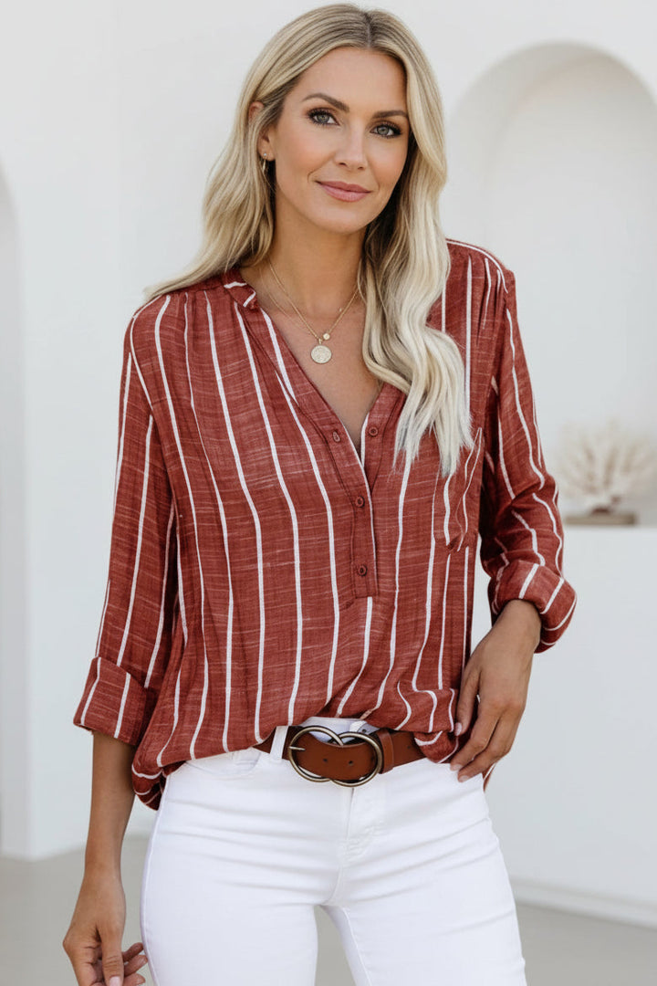 MAELA - STRIPED CASUAL SHIRT