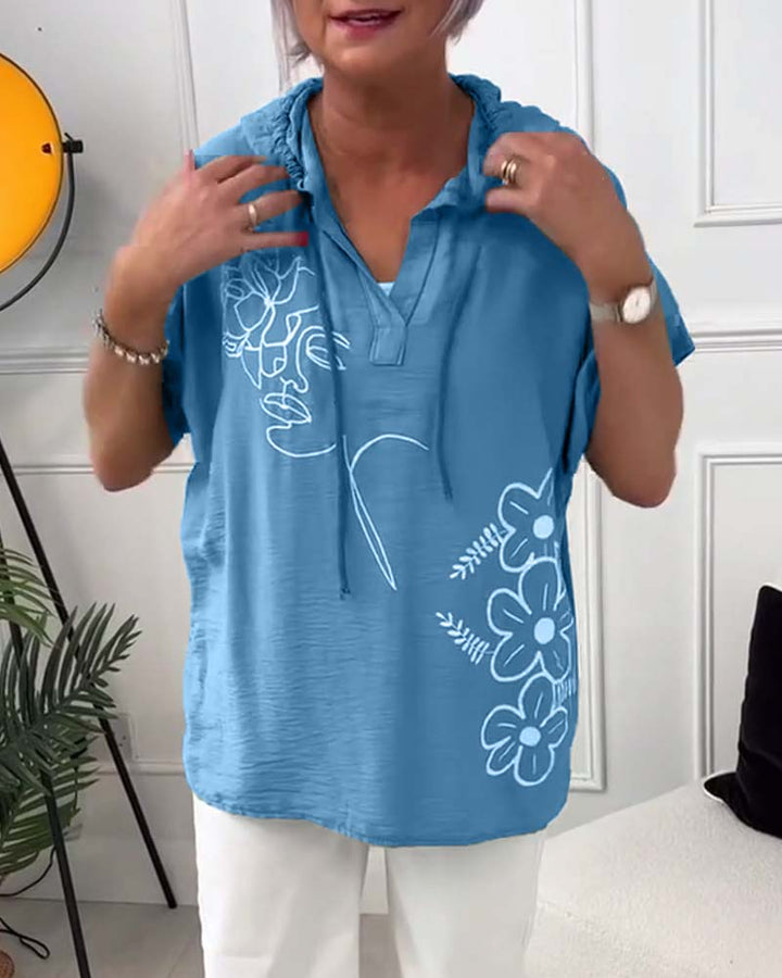 Lory | Floral Hooded Blouse