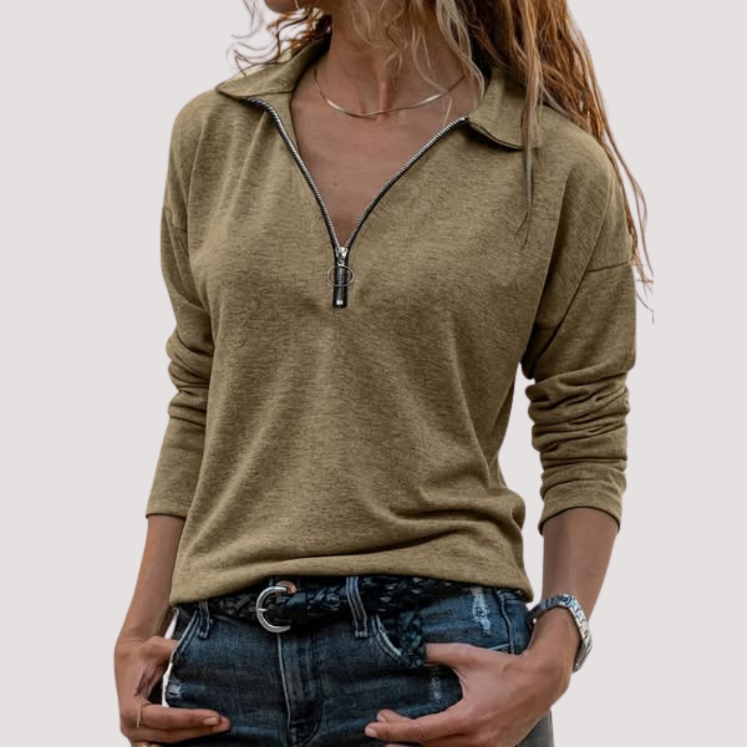 Norevana | Jacinta™ - Suéter de Mujer con Cremallera Media