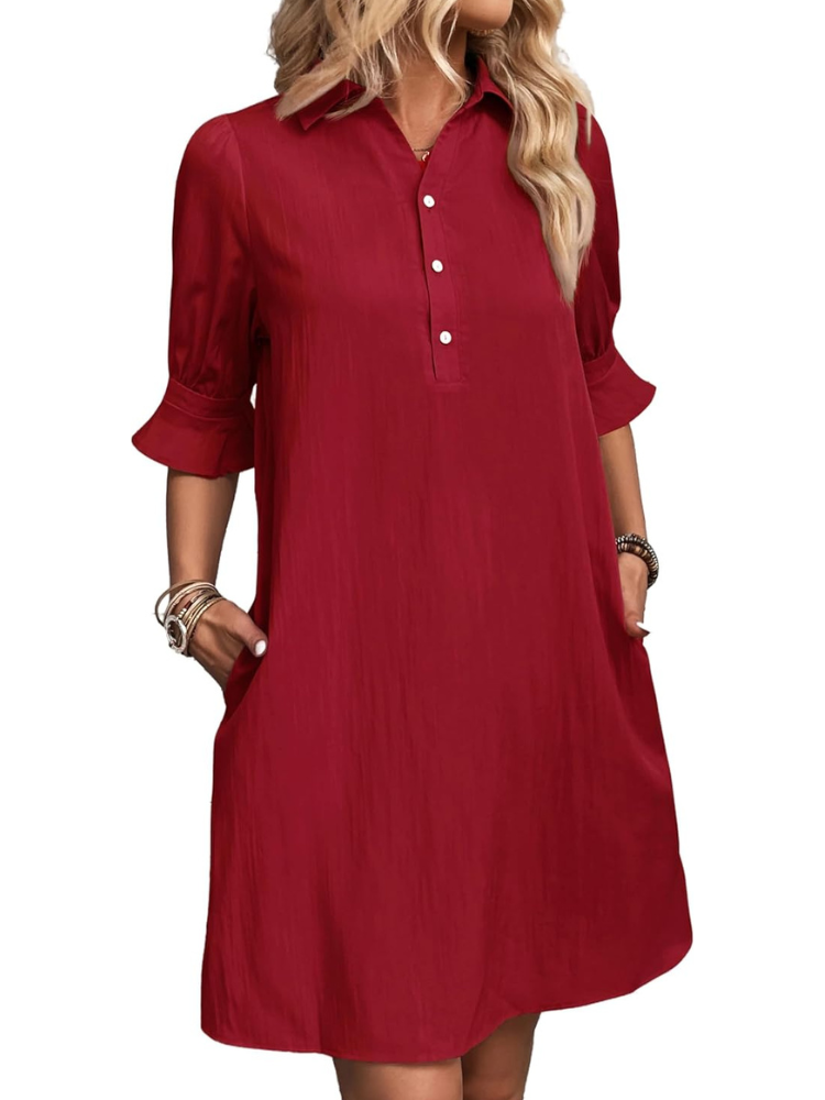 Vilma | Graceful Button Shirtdress