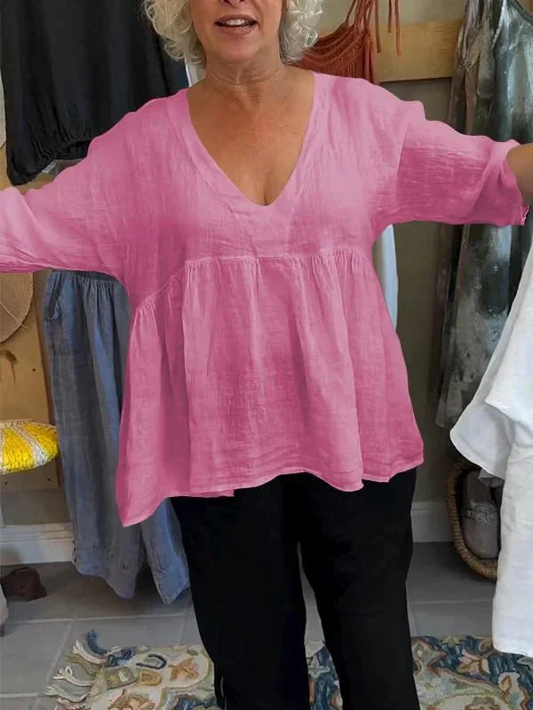 Melinda | V-neck Mid-sleeve Top