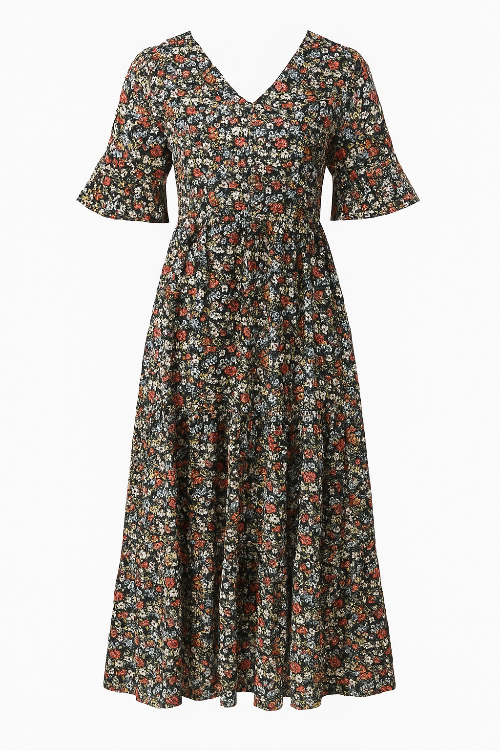 Boho Midi-jurk - Bloemenprint & Losse Pasvorm Ontwerp