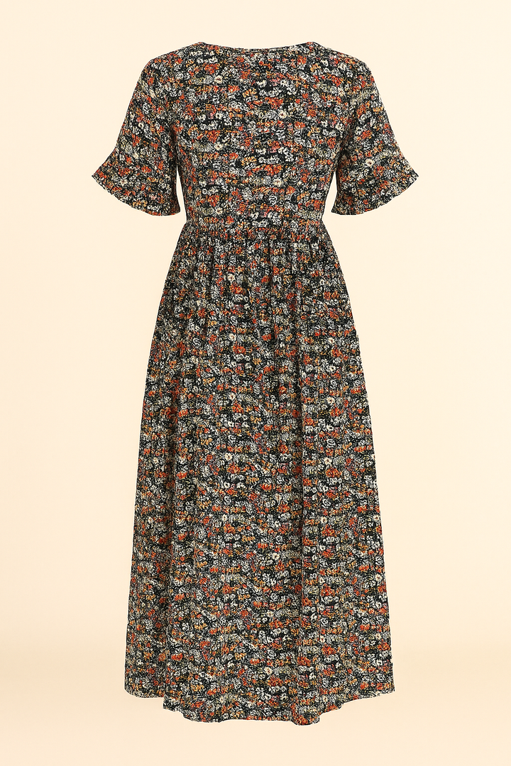 Boho Midi-jurk - Bloemenprint & Losse Pasvorm Ontwerp