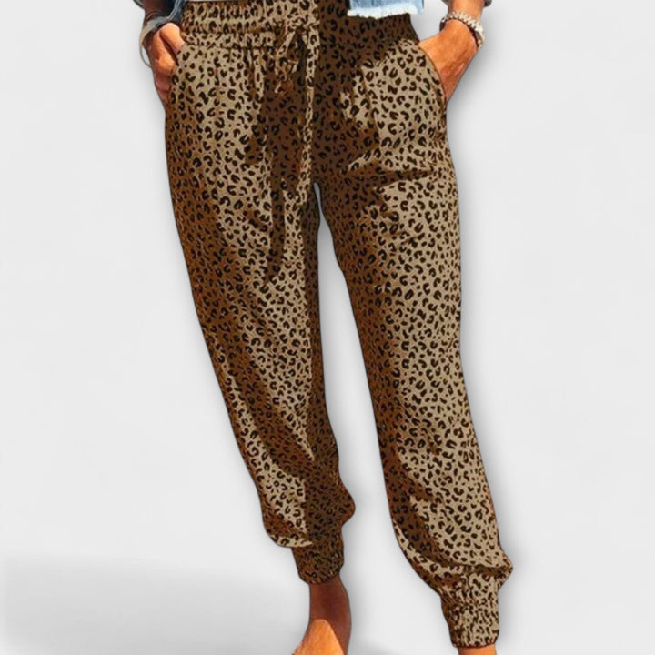 Norevana – Pantalón de leopardo con pierna ancha