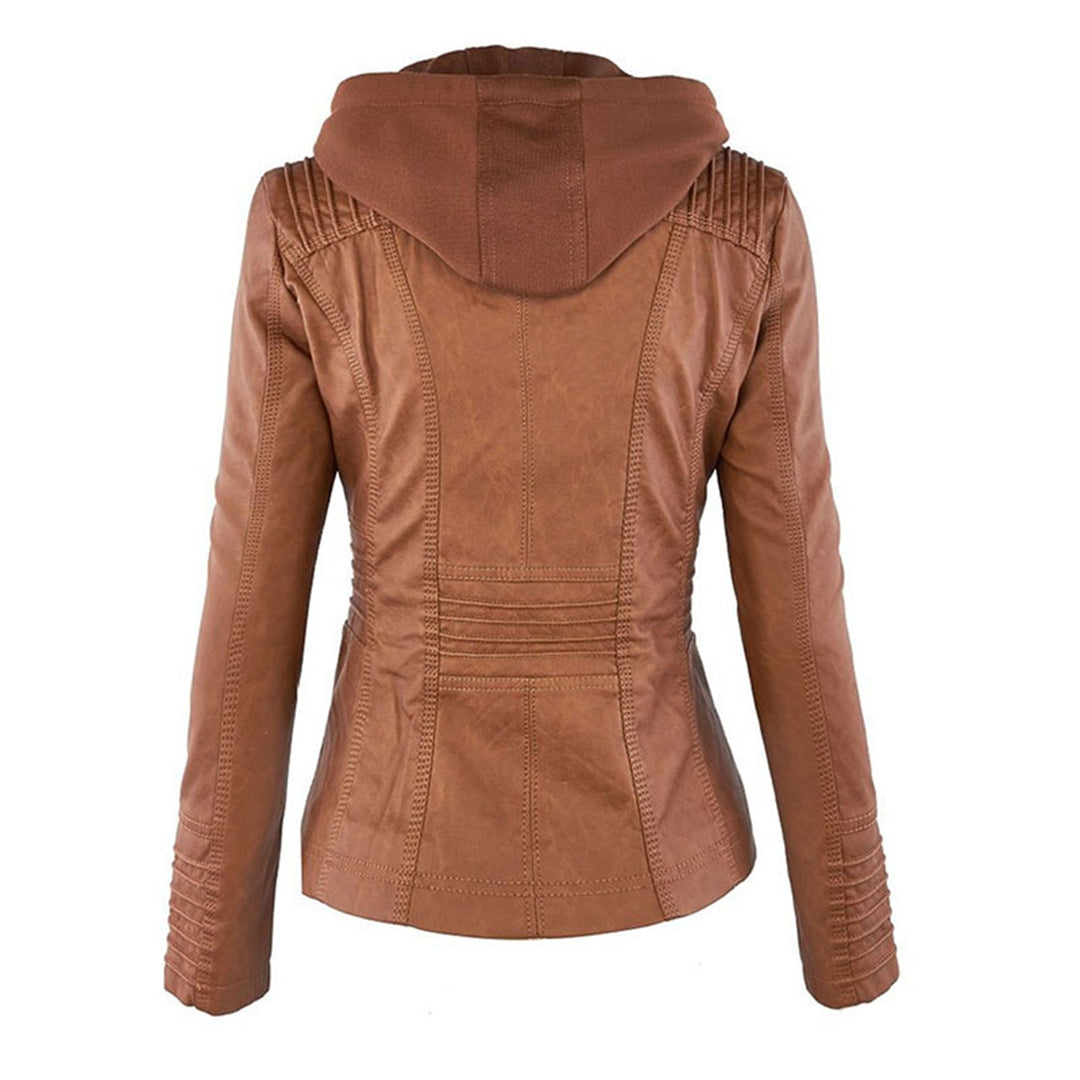 Valentina™ | Chaqueta de cuero elegante con capucha