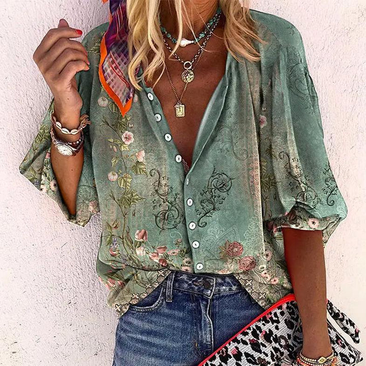 Marisol – Blusa Boho Chic con Estampado Floral