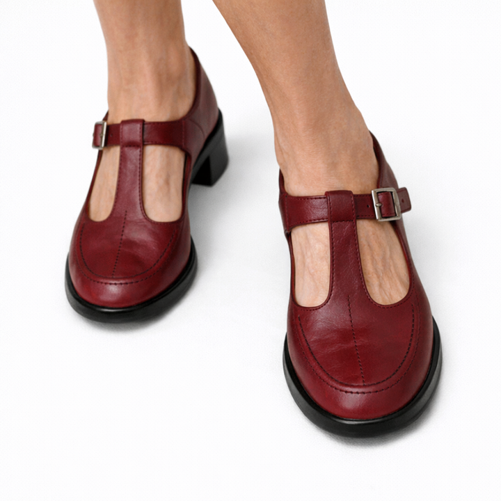 Clara – Low Heel T-Bar Loafers