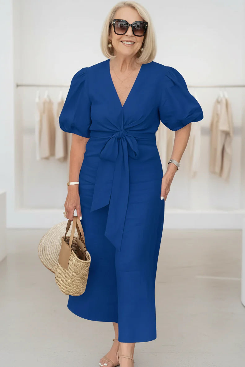 SELENA - V-NECK DRESS