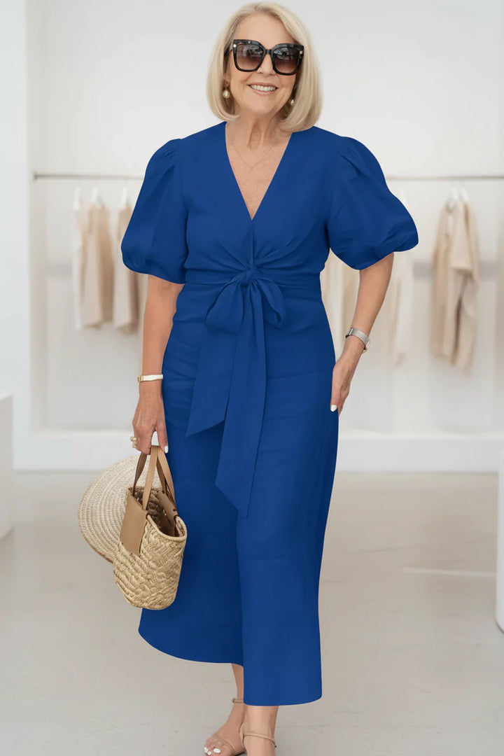 SELENA - V-NECK DRESS