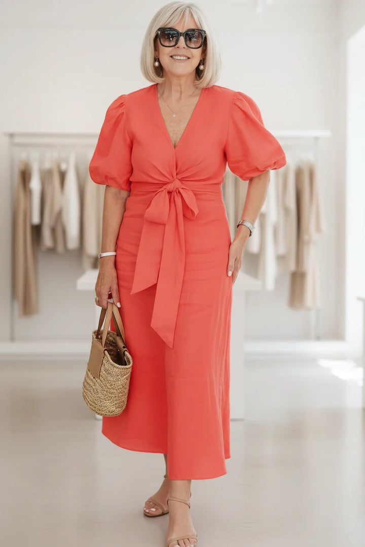 SELENA - V-NECK DRESS