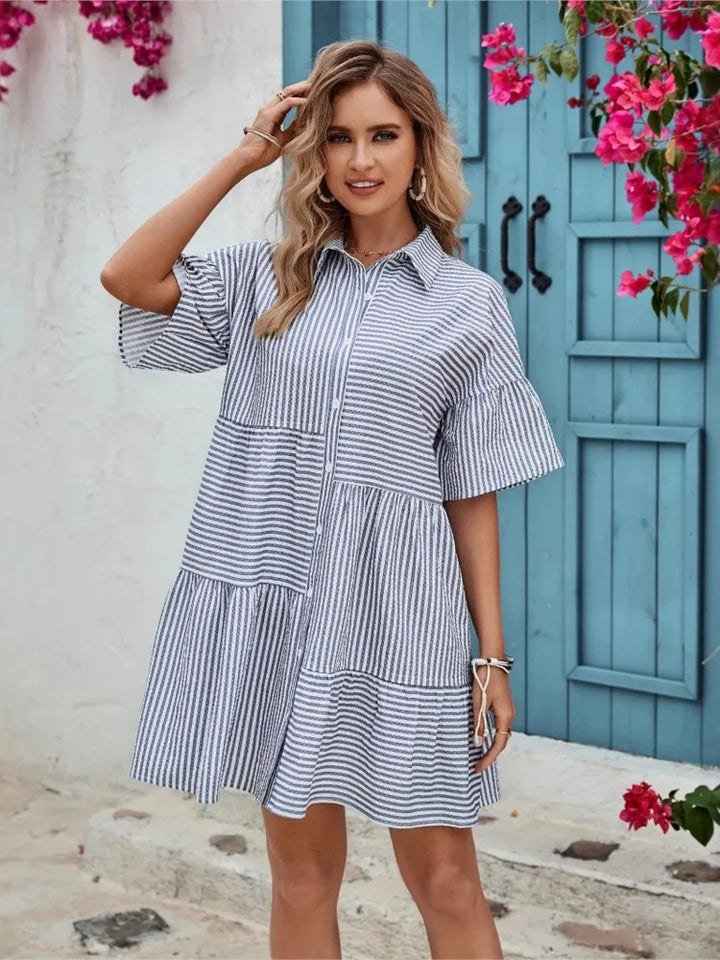 Viviene | Breezy Striped Elegance Dress