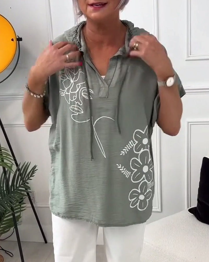 Lory | Floral Hooded Blouse