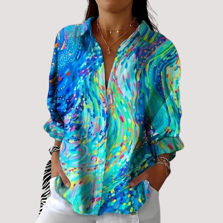 Norevana | Blusa con Abstracto en Acuarela