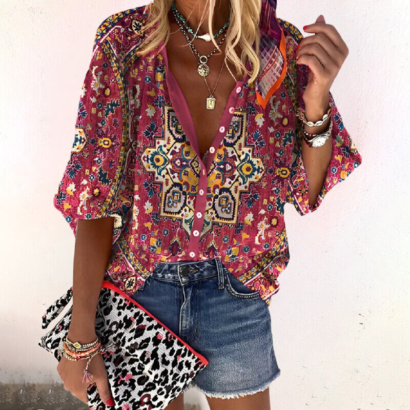 Marisol – Blusa Boho Chic con Estampado Floral