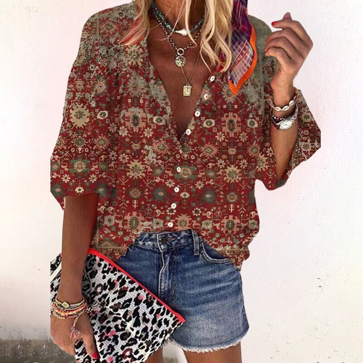 Marisol – Blusa Boho Chic con Estampado Floral